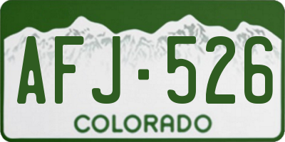 CO license plate AFJ526