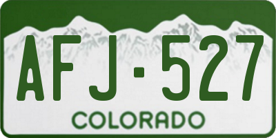 CO license plate AFJ527