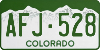 CO license plate AFJ528
