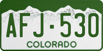 CO license plate AFJ530