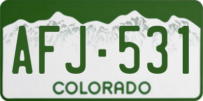 CO license plate AFJ531