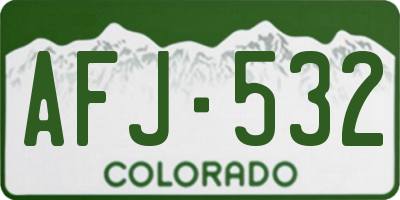 CO license plate AFJ532