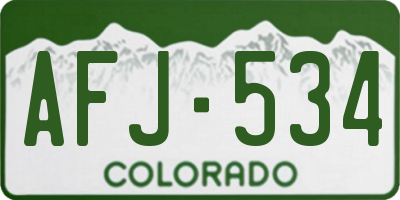 CO license plate AFJ534