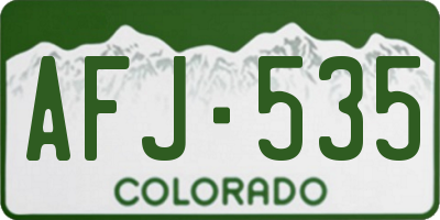 CO license plate AFJ535