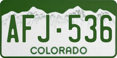 CO license plate AFJ536
