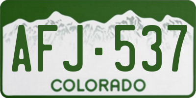 CO license plate AFJ537