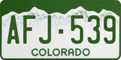 CO license plate AFJ539