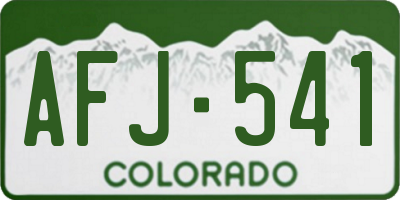 CO license plate AFJ541