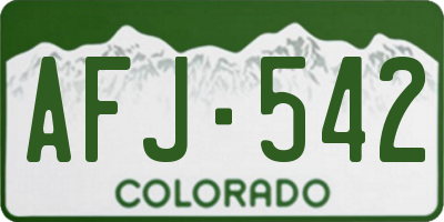 CO license plate AFJ542