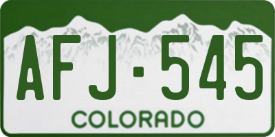 CO license plate AFJ545