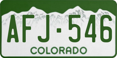 CO license plate AFJ546