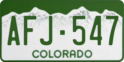 CO license plate AFJ547