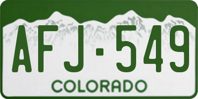 CO license plate AFJ549