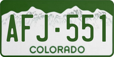 CO license plate AFJ551