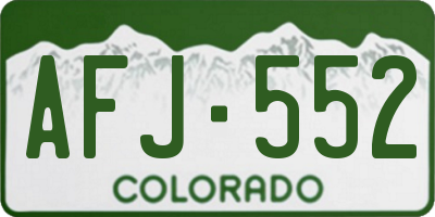 CO license plate AFJ552
