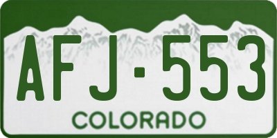 CO license plate AFJ553