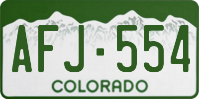 CO license plate AFJ554