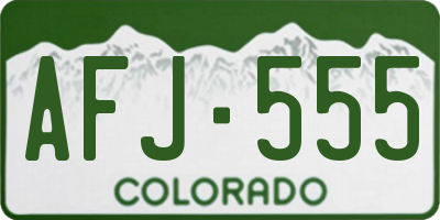 CO license plate AFJ555
