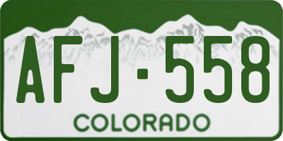CO license plate AFJ558