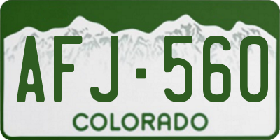 CO license plate AFJ560