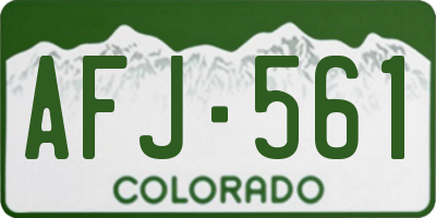 CO license plate AFJ561