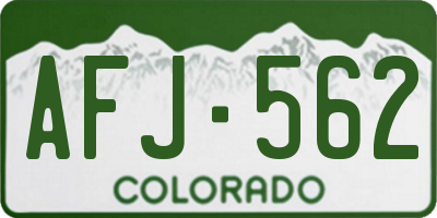 CO license plate AFJ562