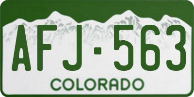 CO license plate AFJ563