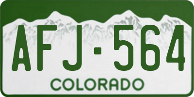 CO license plate AFJ564