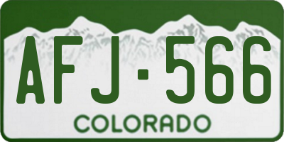 CO license plate AFJ566