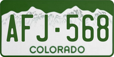 CO license plate AFJ568