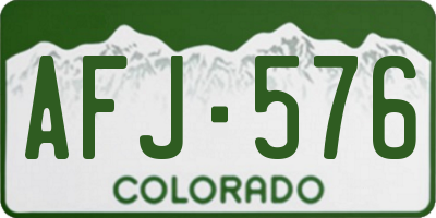 CO license plate AFJ576