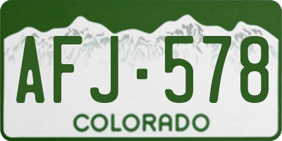 CO license plate AFJ578