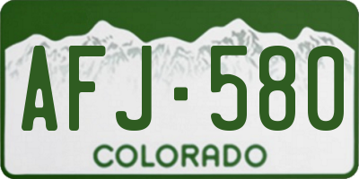 CO license plate AFJ580