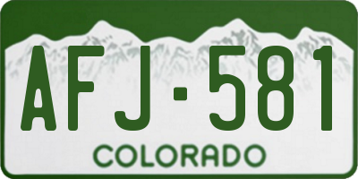 CO license plate AFJ581