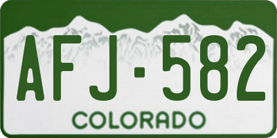 CO license plate AFJ582