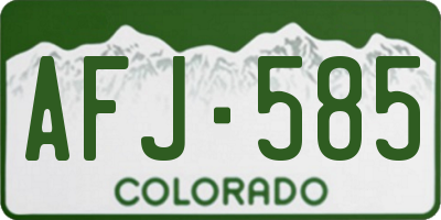 CO license plate AFJ585