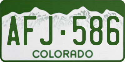 CO license plate AFJ586