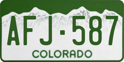 CO license plate AFJ587