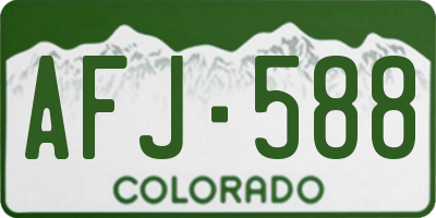 CO license plate AFJ588