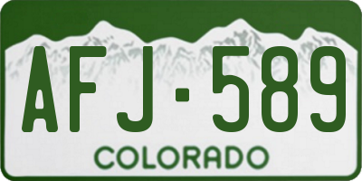 CO license plate AFJ589