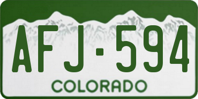 CO license plate AFJ594