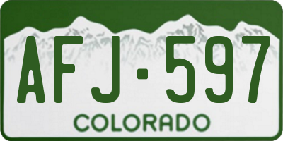 CO license plate AFJ597