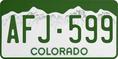 CO license plate AFJ599
