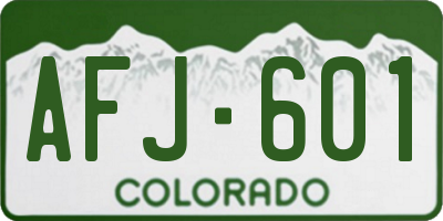 CO license plate AFJ601