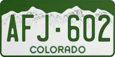 CO license plate AFJ602