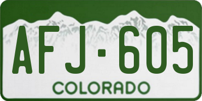 CO license plate AFJ605