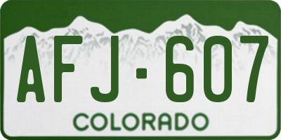CO license plate AFJ607