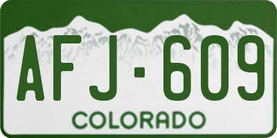 CO license plate AFJ609