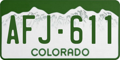CO license plate AFJ611