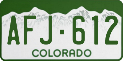 CO license plate AFJ612